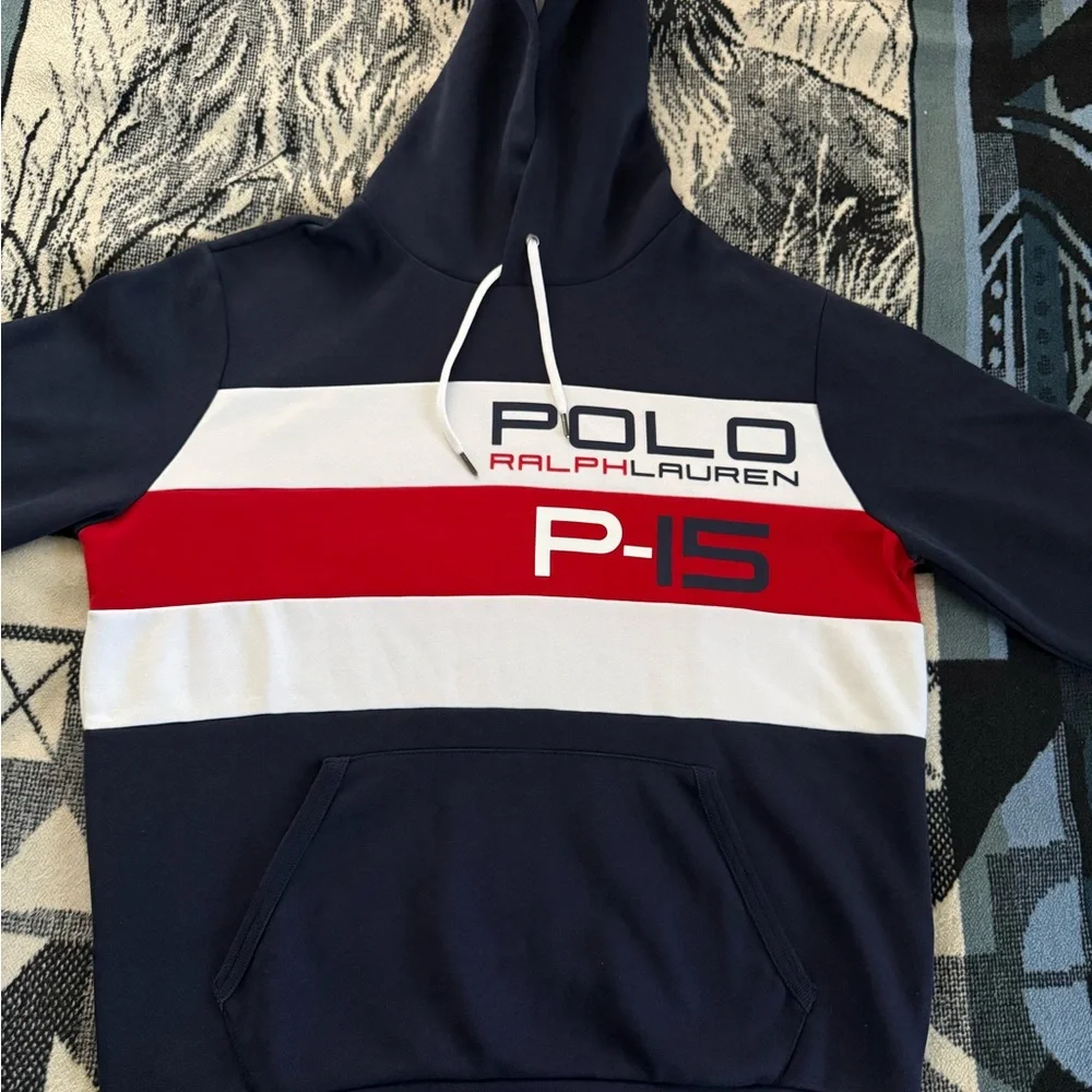 Polo Ralph Lauren Double Knit USAOffshore Racing P-15 Navy Blue/White/Red Hoodie